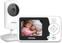 Load image into Gallery viewer, Baby Monitor with Camera and Audio, Video Baby Monitor No Wifi Night Vision, Portable Baby Camera VOX Mode Pan-Tilt-Zoom Alarm and 1000Ft Range, Ideal for Gifts