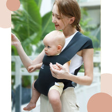 Load image into Gallery viewer, Newborn Carrier,  Cozy Baby Wrap Carrier(7-25Lbs), Baby Carrier, with Hook&amp;Loop for Easily Adjustable, Soft Fabric, Black