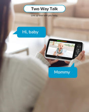 Load image into Gallery viewer, Baby Monitor - Large 5&quot; Screen with 30Hrs Battery Life - Remote Pan-Tilt-Zoom;No Wifi, Two-Way Audio, Night Vision, Temperature, Lullabies, 960Ft Long Range Baby Monitor with Camera and Audio