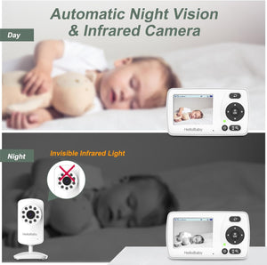 Monitor with Camera and Audio, 1000Ft Long Range Video Baby Monitor-No Wifi, Night Vision, VOX Mode-Power Saving, 2.4'' Portable Travel Screen, Baby Safety Camera, for Baby/Pet, Plug & Play