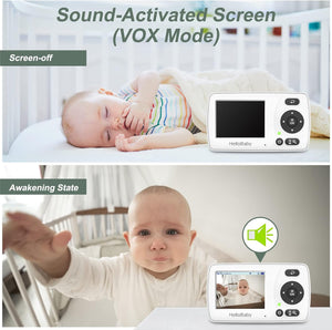 Monitor with Camera and Audio, 1000Ft Long Range Video Baby Monitor-No Wifi, Night Vision, VOX Mode-Power Saving, 2.4'' Portable Travel Screen, Baby Safety Camera, for Baby/Pet, Plug & Play