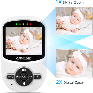 Video Baby Monitor with Digital Camera, Digital 2.4Ghz Wireless Video Monitor with Temperature Monitor, 960Ft Transmission Range, 2-Way Talk, Night Vision, High Capacity Battery (2.4Inch)