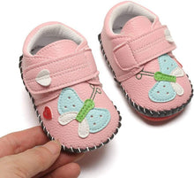 Load image into Gallery viewer, Baby Boys Girls Pu Leather Hard Bottom Walking Sneakers Toddler Rubber Sole First Walkers Infant Cartoon Slippers Crib Shoes