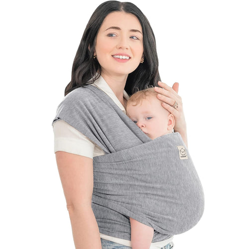 All in 1 Breathable Baby Sling Carrier - Lightweight Hands Free Sling for Newborns and Infants (Classic Gray)