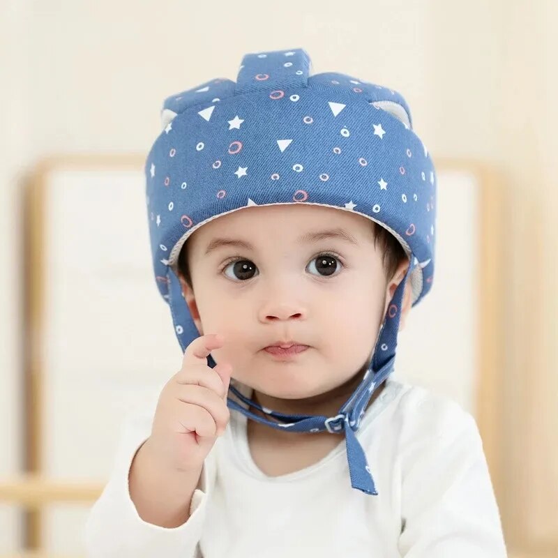 Cotton Infant Toddler Safety Helmet Baby Kids Head Protection Hat for Walking Crawling Baby Learns to Walk the Crash Helmet